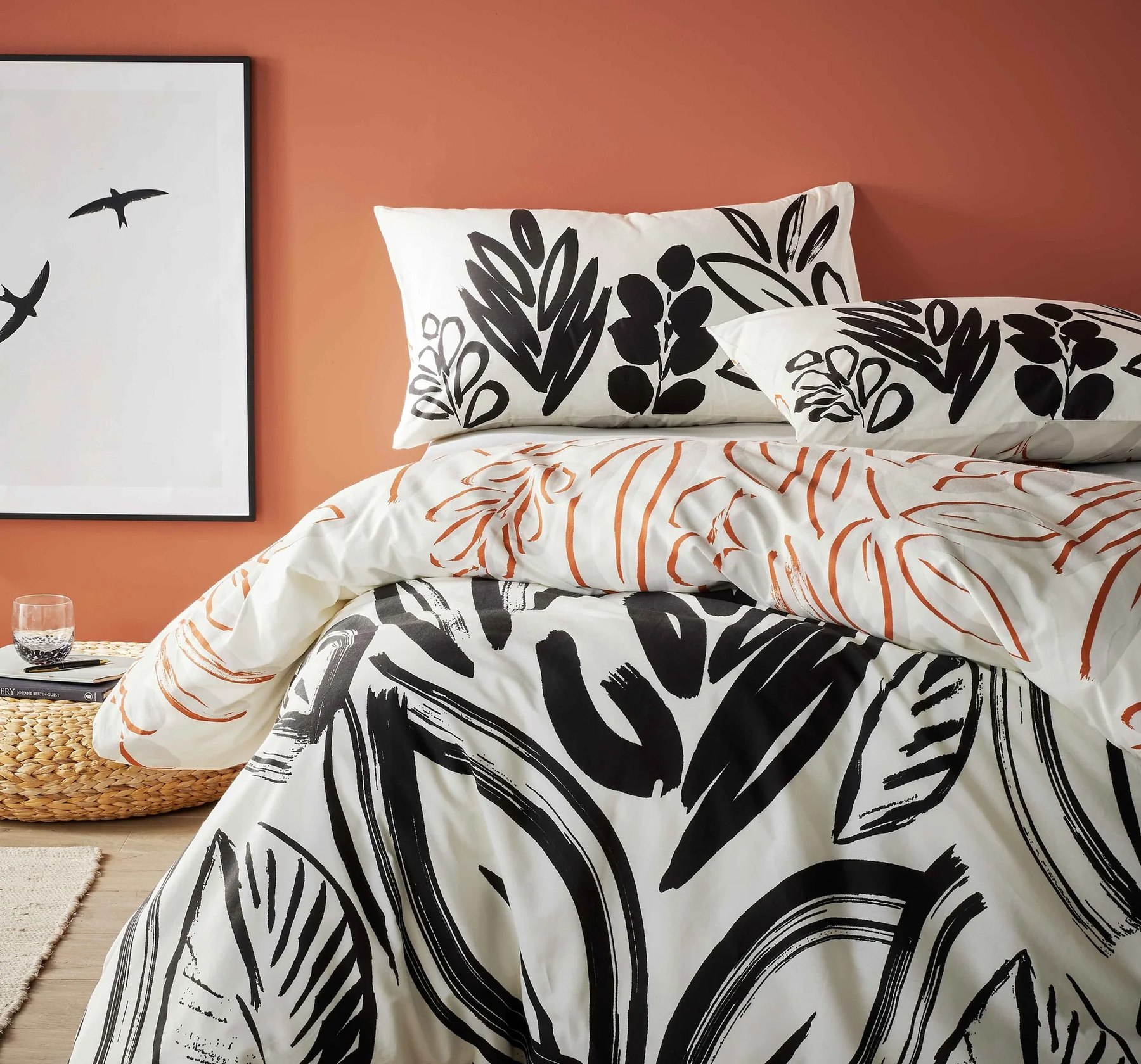 Printed Bedding — Essentials-monoleaves-vantonabedding-boldbedding-cheapbedding-blackandwhitebedding-printedbedding2.webp